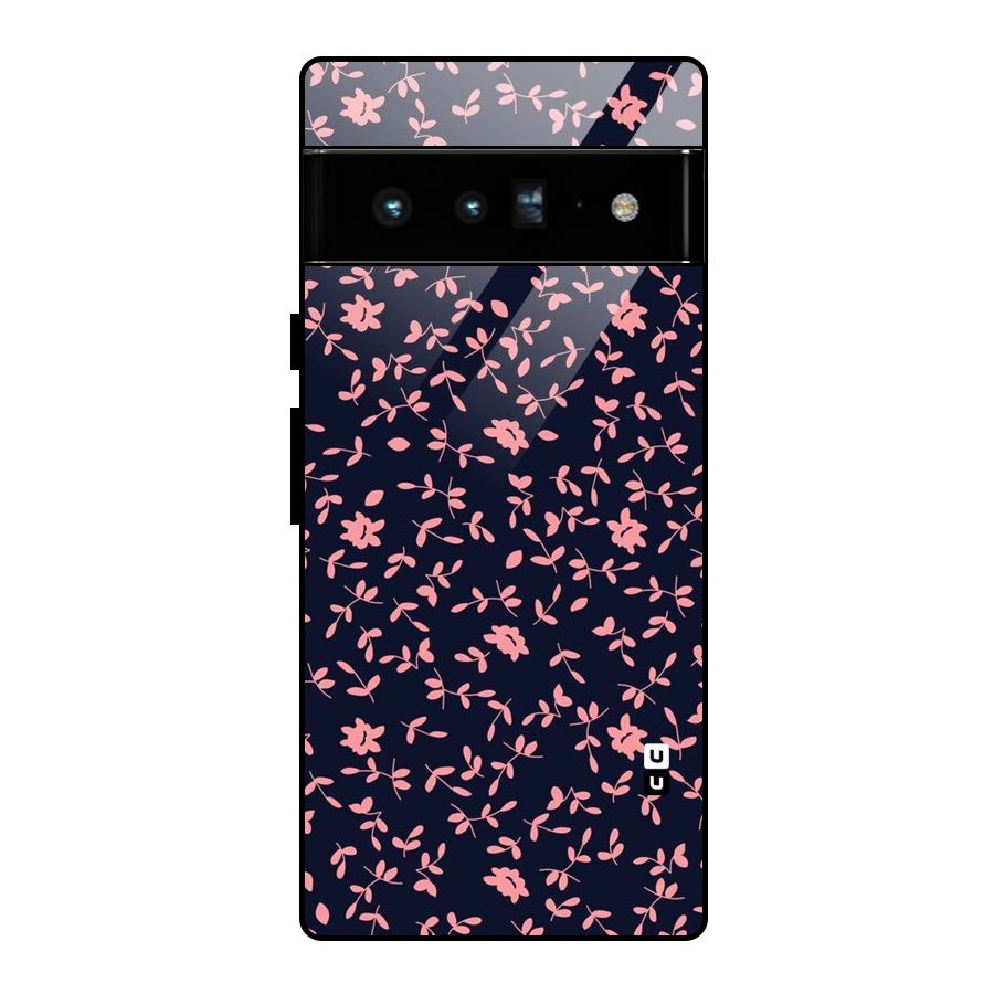 Pink Plant Design Glass Back Case for Google Pixel 6 Pro