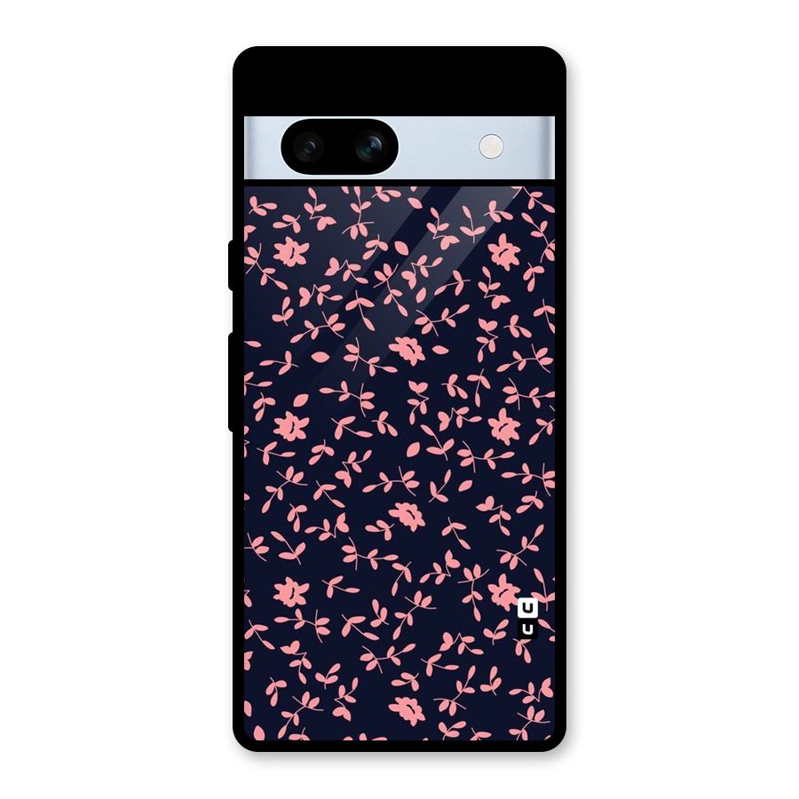 Pink Plant Design Glass Back Case for Google Pixel 7a