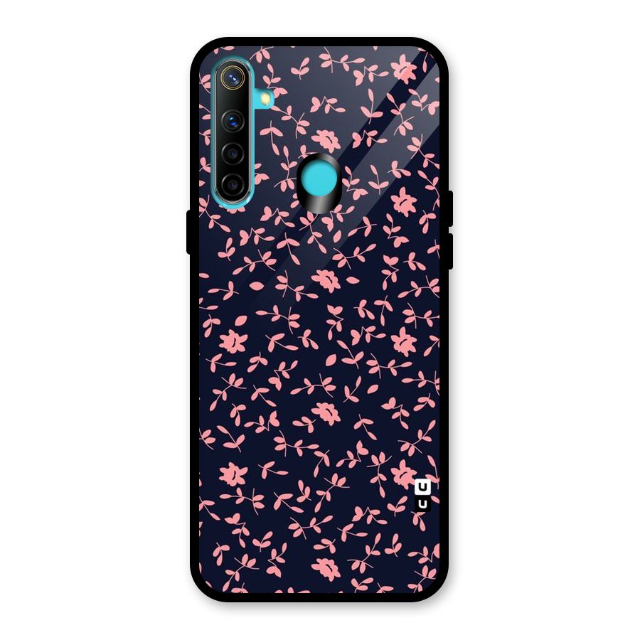 Pink Plant Design Glass Back Case for Realme Narzo 10