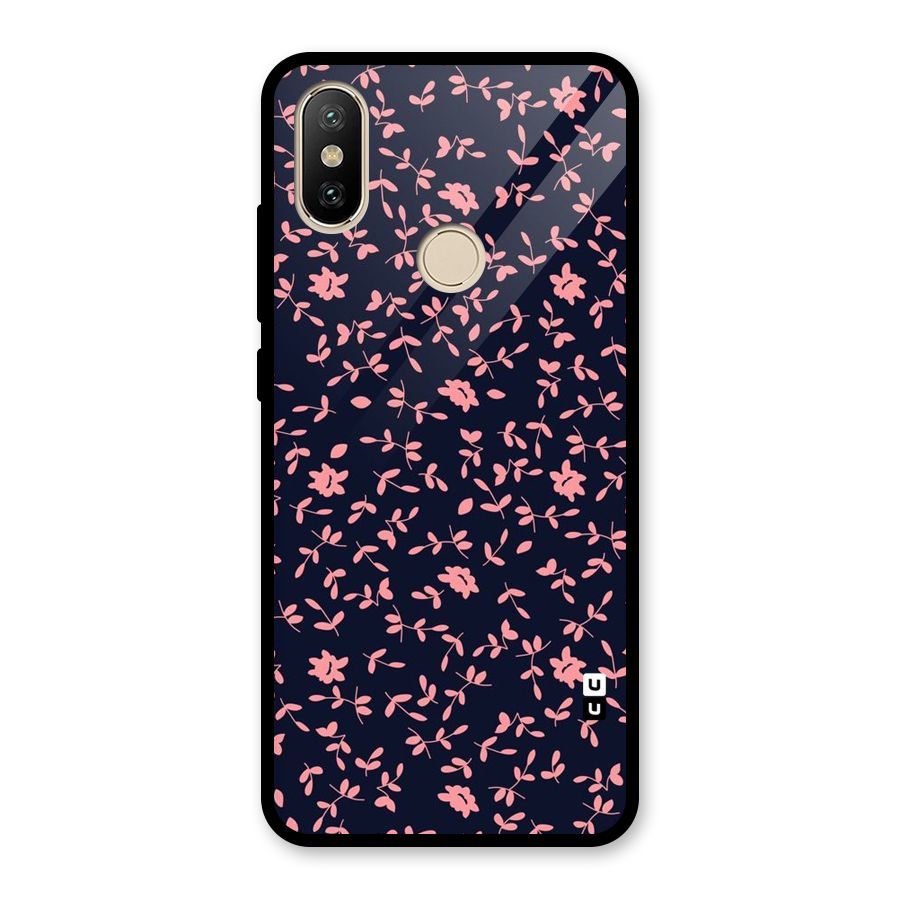 Pink Plant Design Glass Back Case for Redmi A2