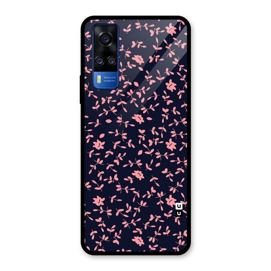 Pink Plant Design Glass Back Case for Vivo Y31