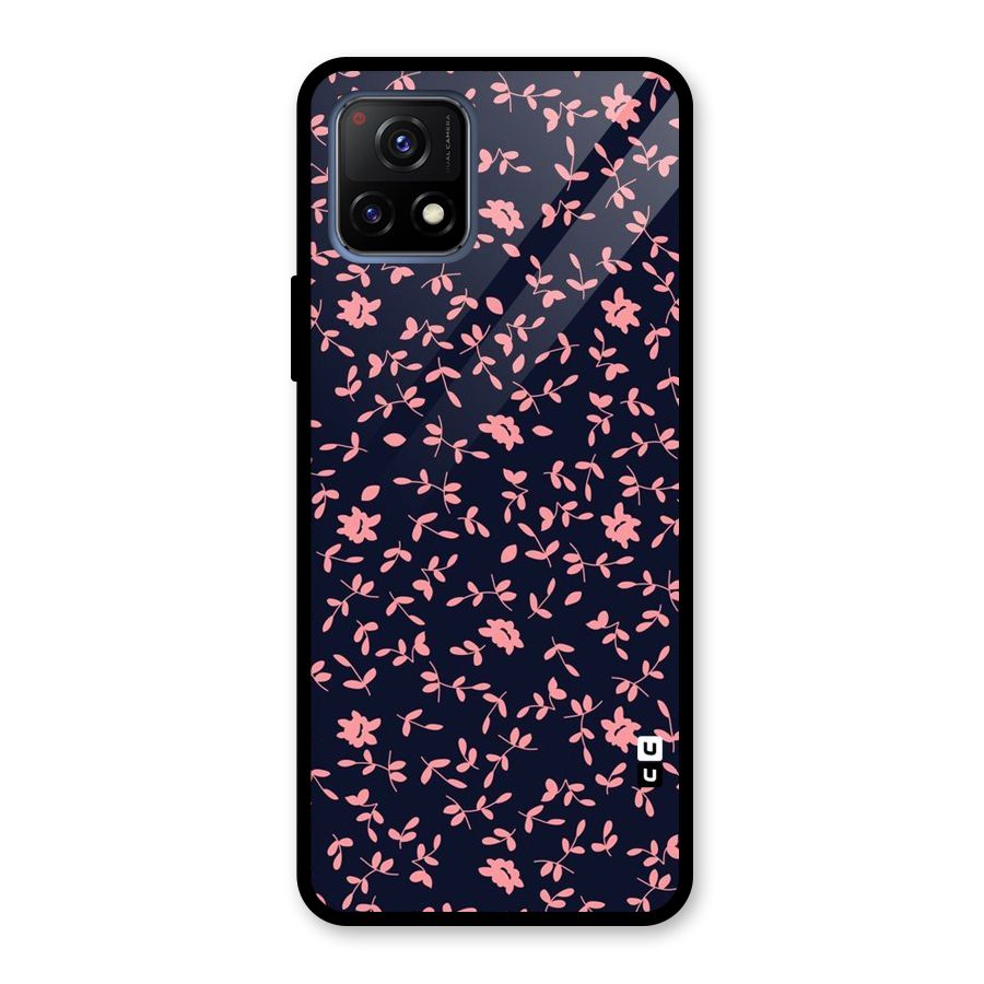 Pink Plant Design Glass Back Case for Vivo Y72 5G