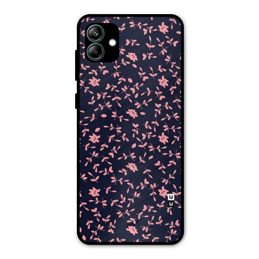 Pink Plant Design Metal Back Case for Galaxy A04