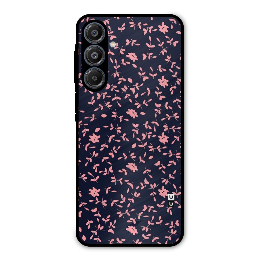 Pink Plant Design Metal Back Case for Galaxy A16 5G