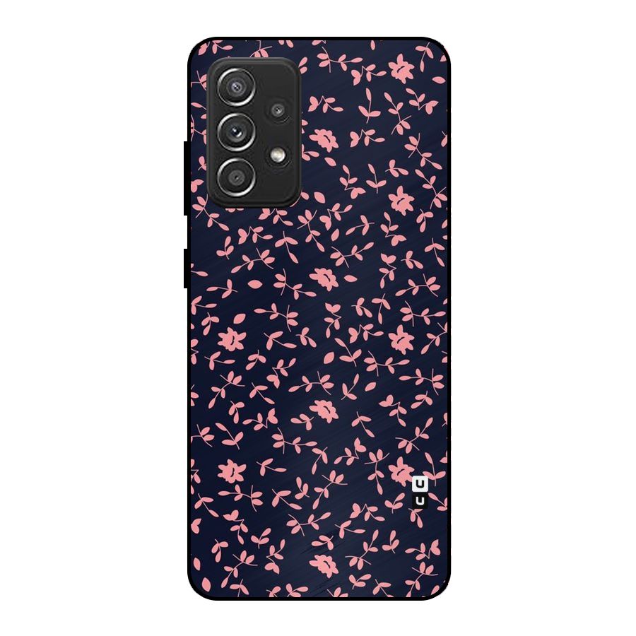 Pink Plant Design Metal Back Case for Galaxy A52s 5G