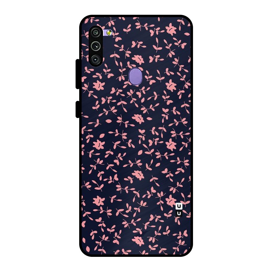 Pink Plant Design Metal Back Case for Galaxy M11