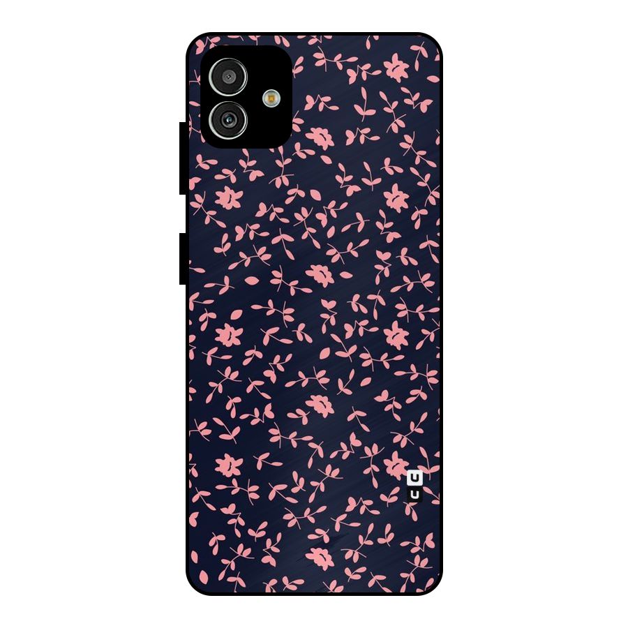 Pink Plant Design Metal Back Case for Galaxy M13 5G