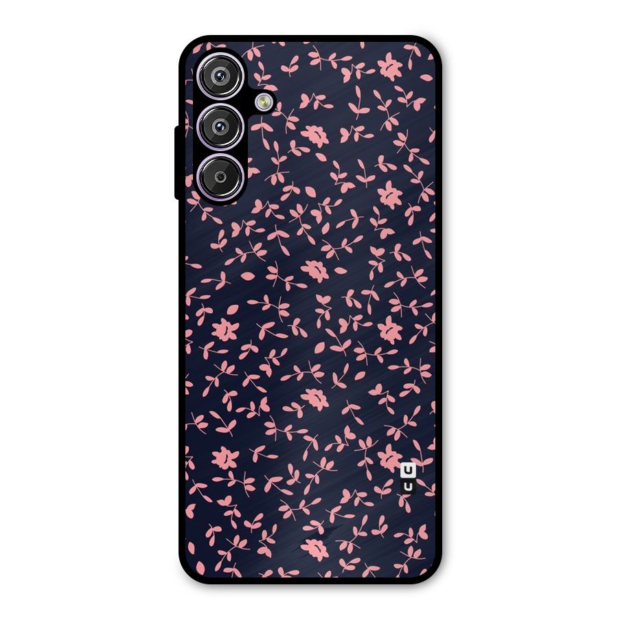 Pink Plant Design Metal Back Case for Galaxy M15
