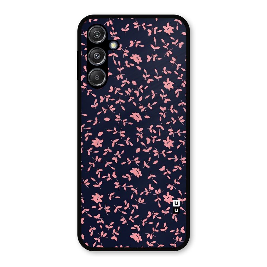 Pink Plant Design Metal Back Case for Galaxy M34 5G