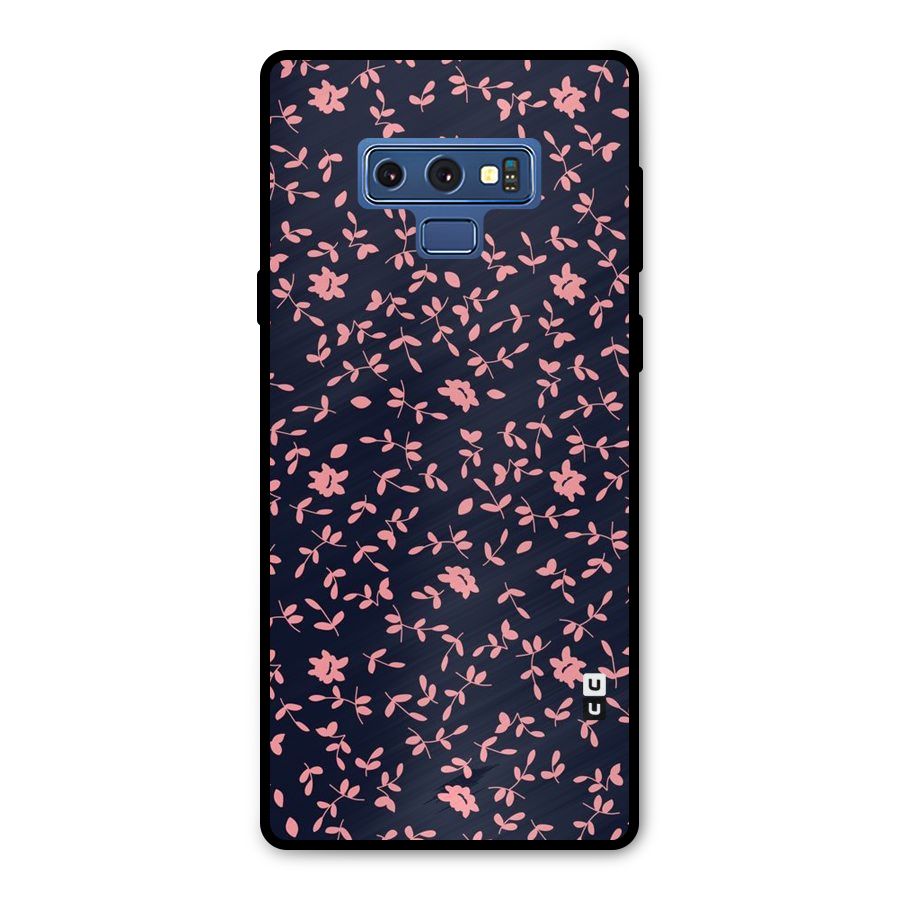 Pink Plant Design Metal Back Case for Galaxy Note 9