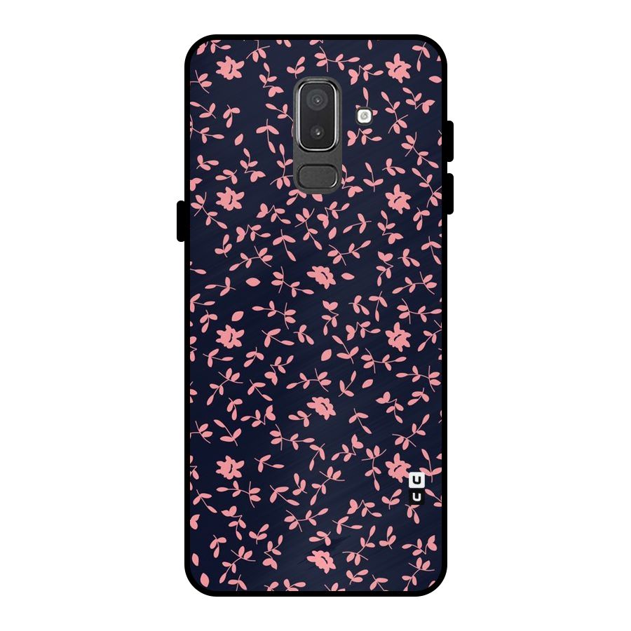 Pink Plant Design Metal Back Case for Galaxy On8 (2018)