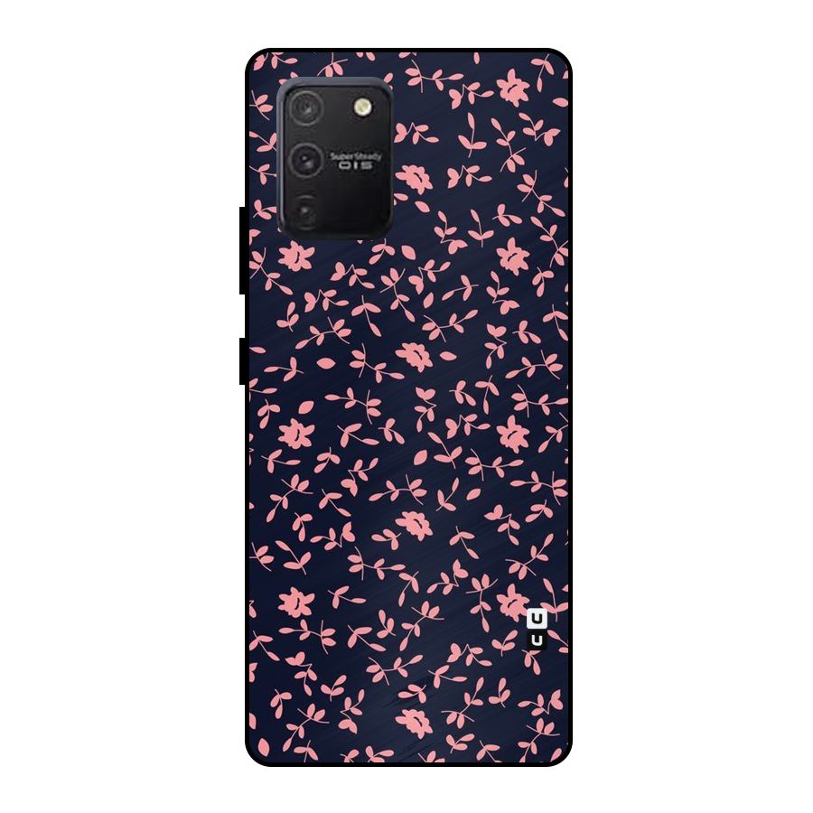 Pink Plant Design Metal Back Case for Galaxy S10 Lite