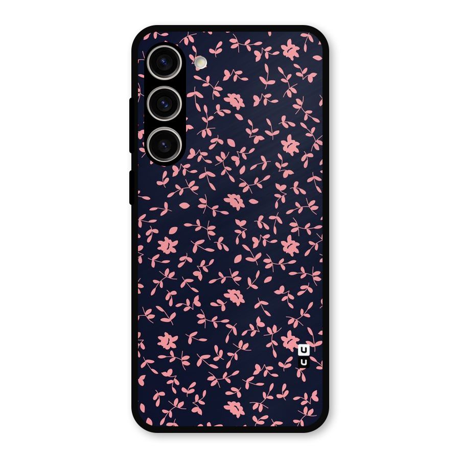 Pink Plant Design Metal Back Case for Galaxy S23 Plus
