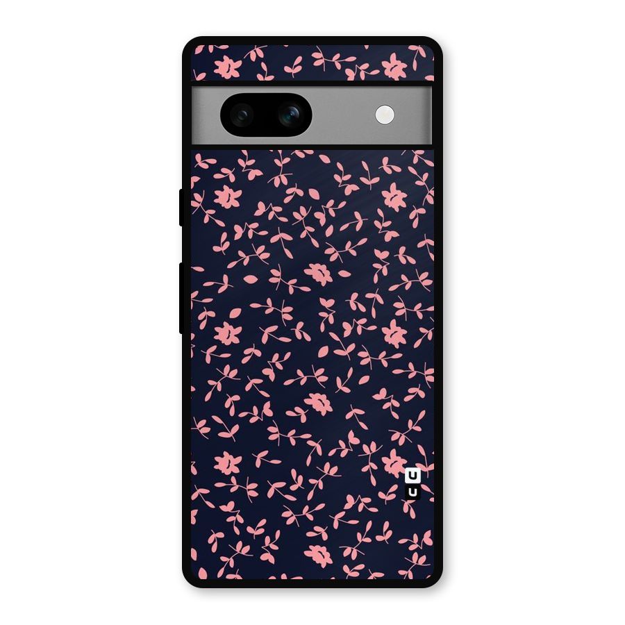 Pink Plant Design Metal Back Case for Google Pixel 7a