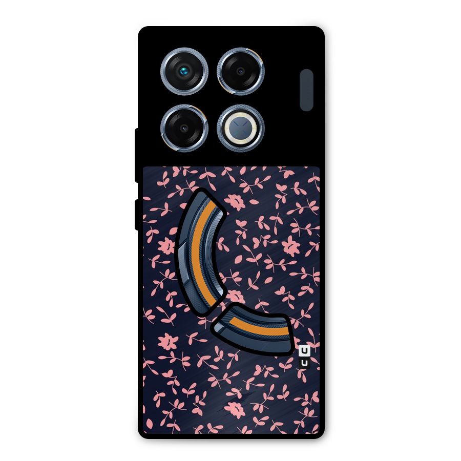 Pink Plant Design Metal Back Case for Infinix GT 20 Pro
