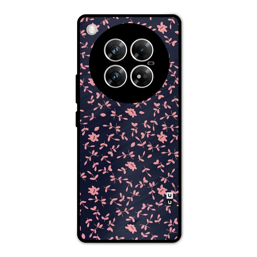 Pink Plant Design Metal Back Case for Infinix Zero 40 5G