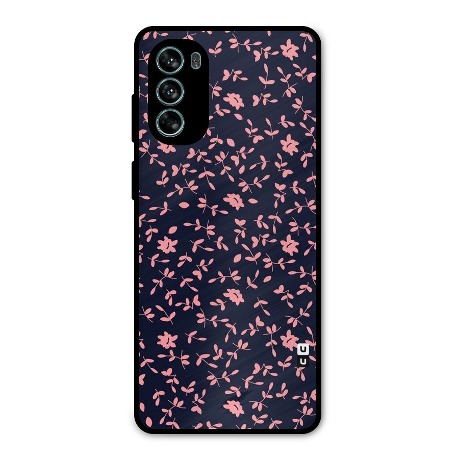 Pink Plant Design Metal Back Case for Moto G62