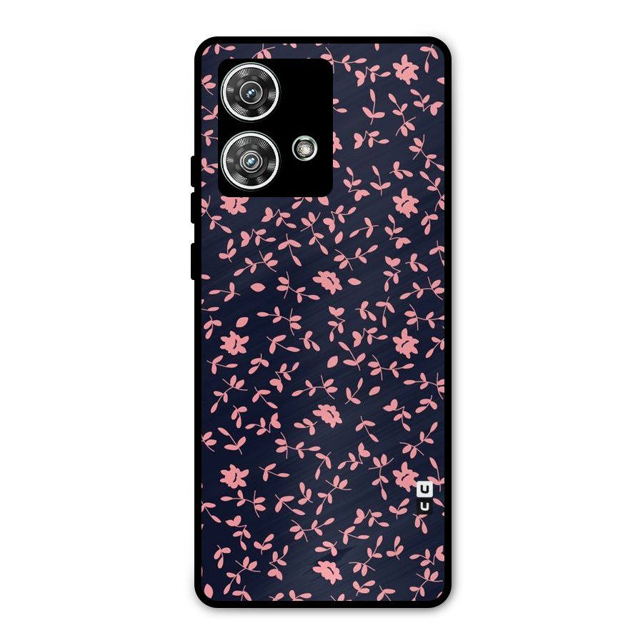 Pink Plant Design Metal Back Case for Motorola Edge 40 Neo