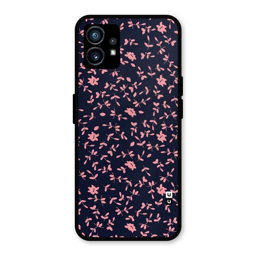 Pink Plant Design Metal Back Case for Nothing Phone 1