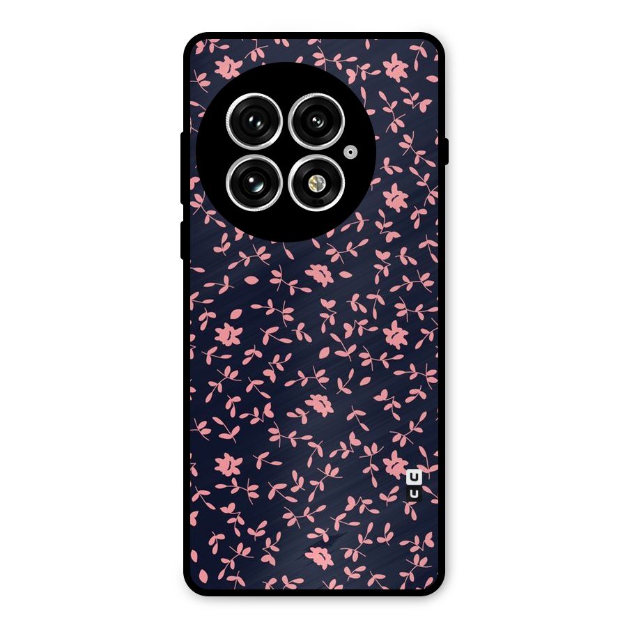 Pink Plant Design Metal Back Case for OnePlus 13