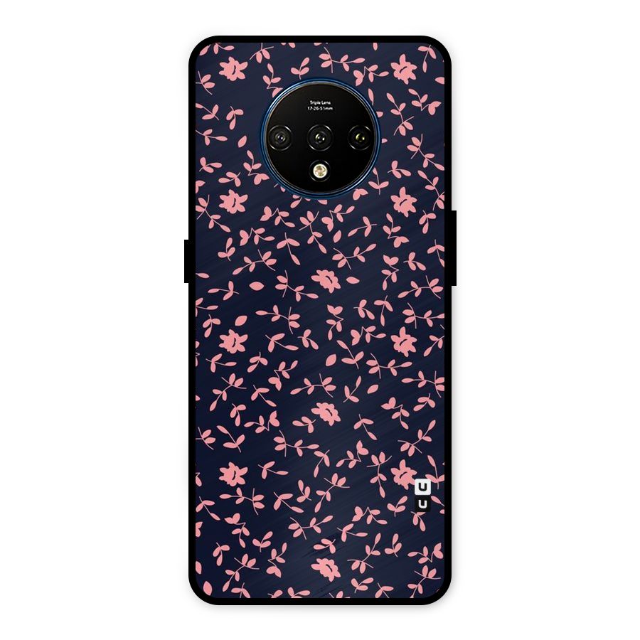 Pink Plant Design Metal Back Case for OnePlus 7T