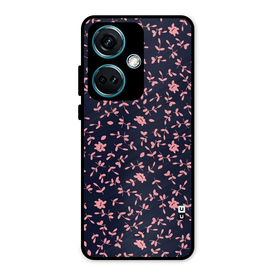 Pink Plant Design Metal Back Case for OnePlus Nord CE 3 5G