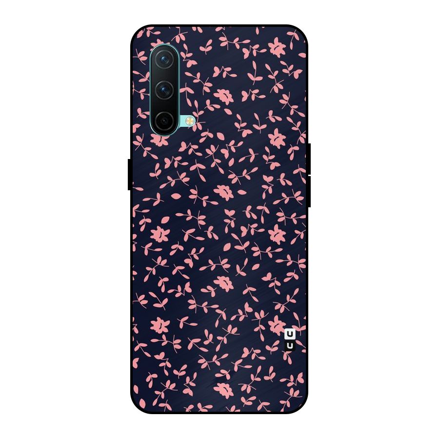 Pink Plant Design Metal Back Case for OnePlus Nord CE 5G
