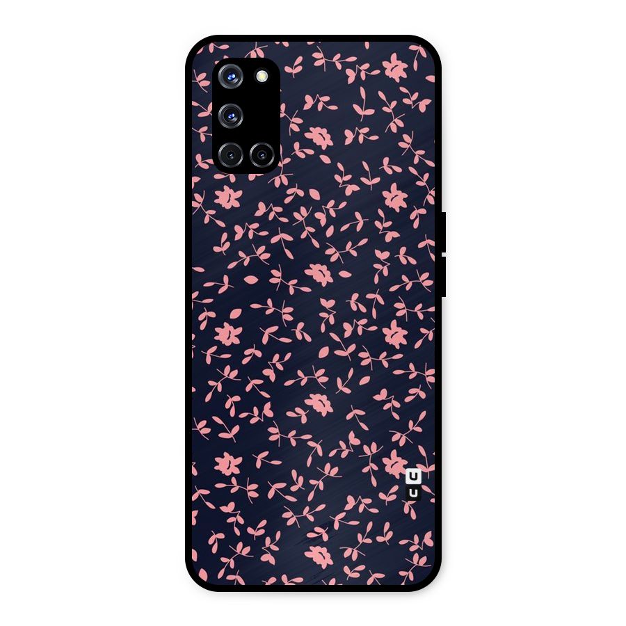 Pink Plant Design Metal Back Case for Oppo A52