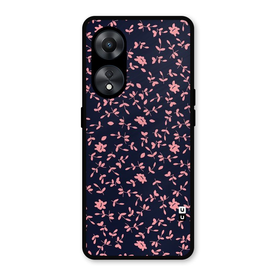 Pink Plant Design Metal Back Case for Oppo A78