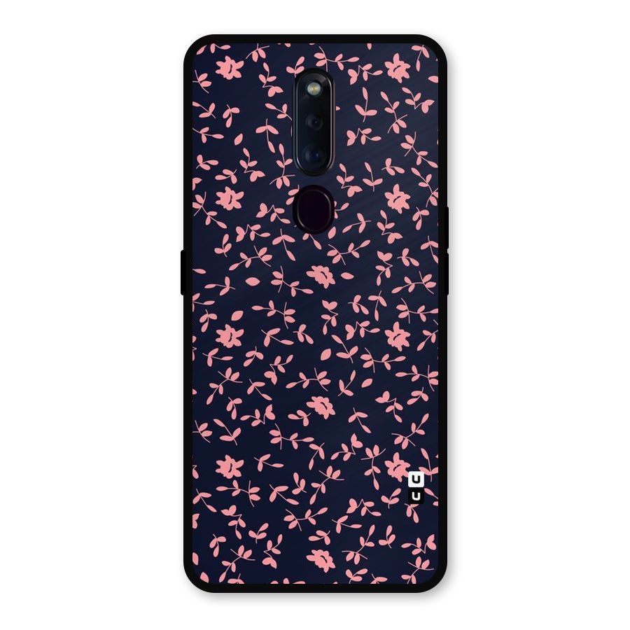 Pink Plant Design Metal Back Case for Oppo F11 Pro
