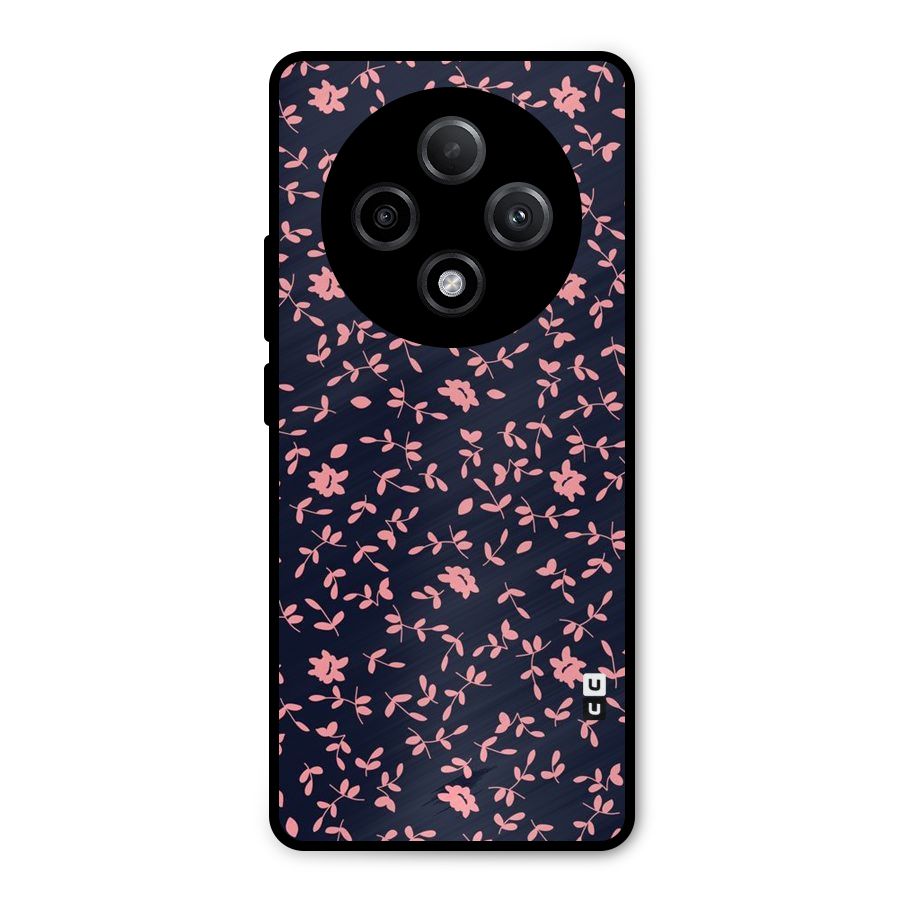 Pink Plant Design Metal Back Case for Oppo F27 Pro Plus
