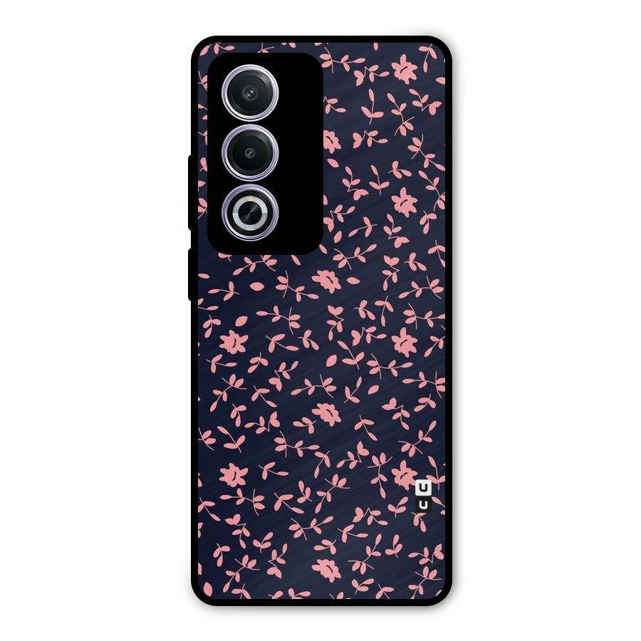 Pink Plant Design Metal Back Case for Oppo K12x
