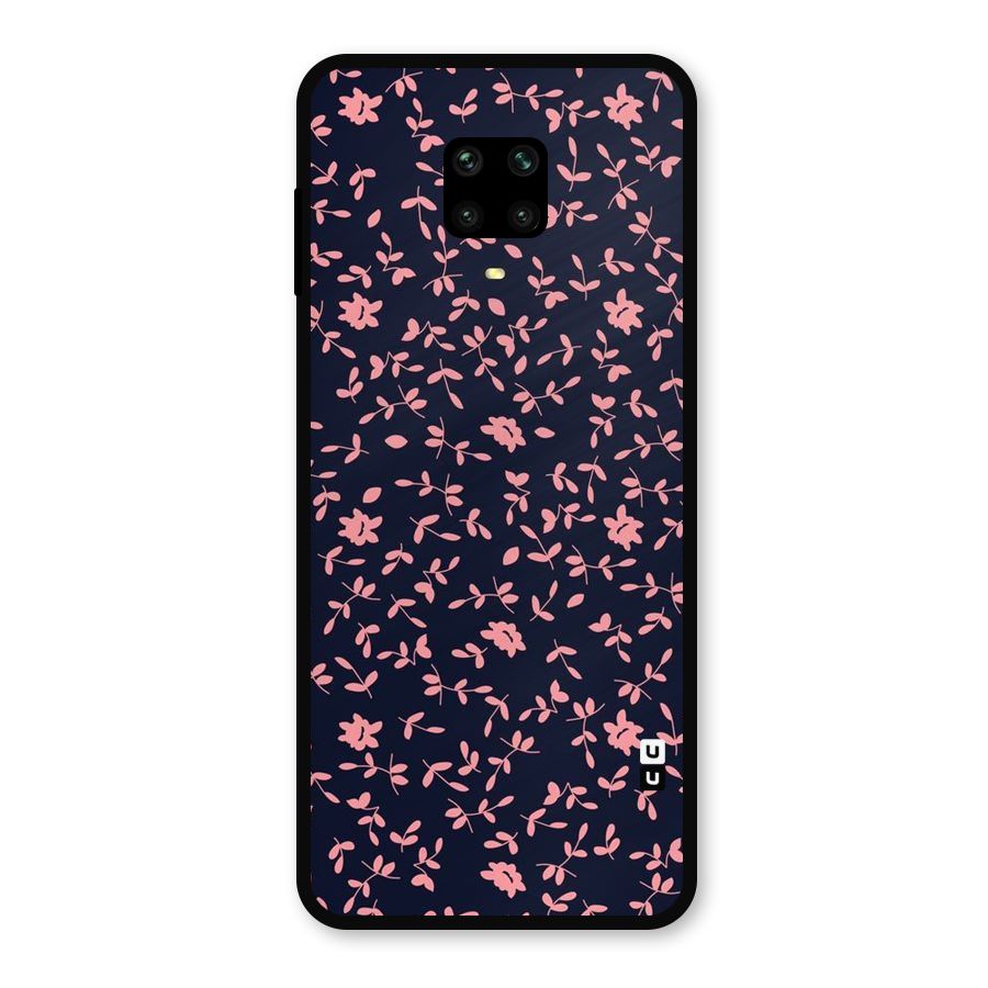 Pink Plant Design Metal Back Case for Poco M2 Pro