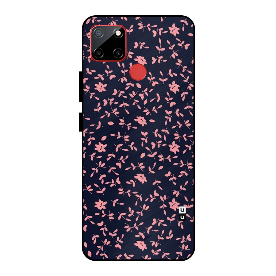 Pink Plant Design Metal Back Case for Realme C12