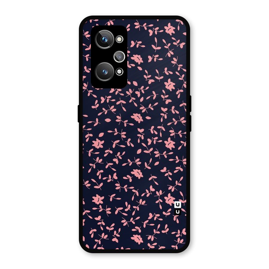Pink Plant Design Metal Back Case for Realme GT 2