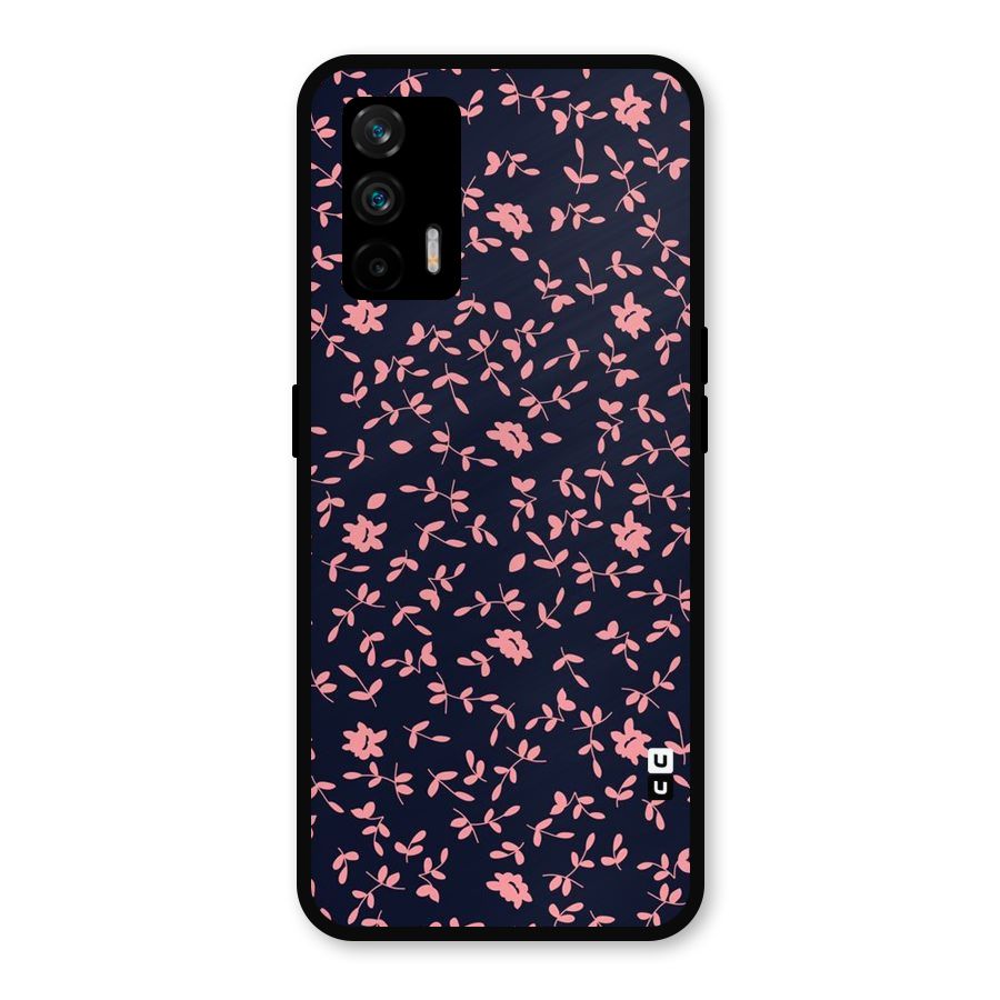 Pink Plant Design Metal Back Case for Realme GT 5G