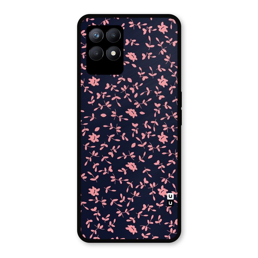 Pink Plant Design Metal Back Case for Realme Narzo 50