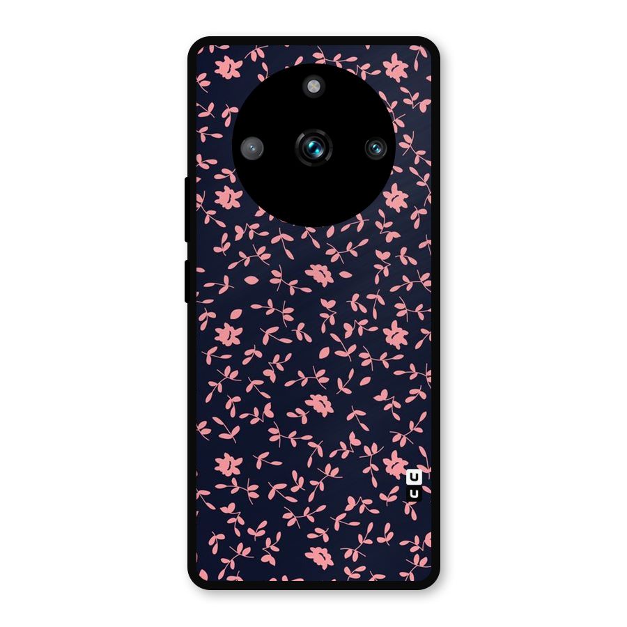 Pink Plant Design Metal Back Case for Realme Narzo 60 Pro