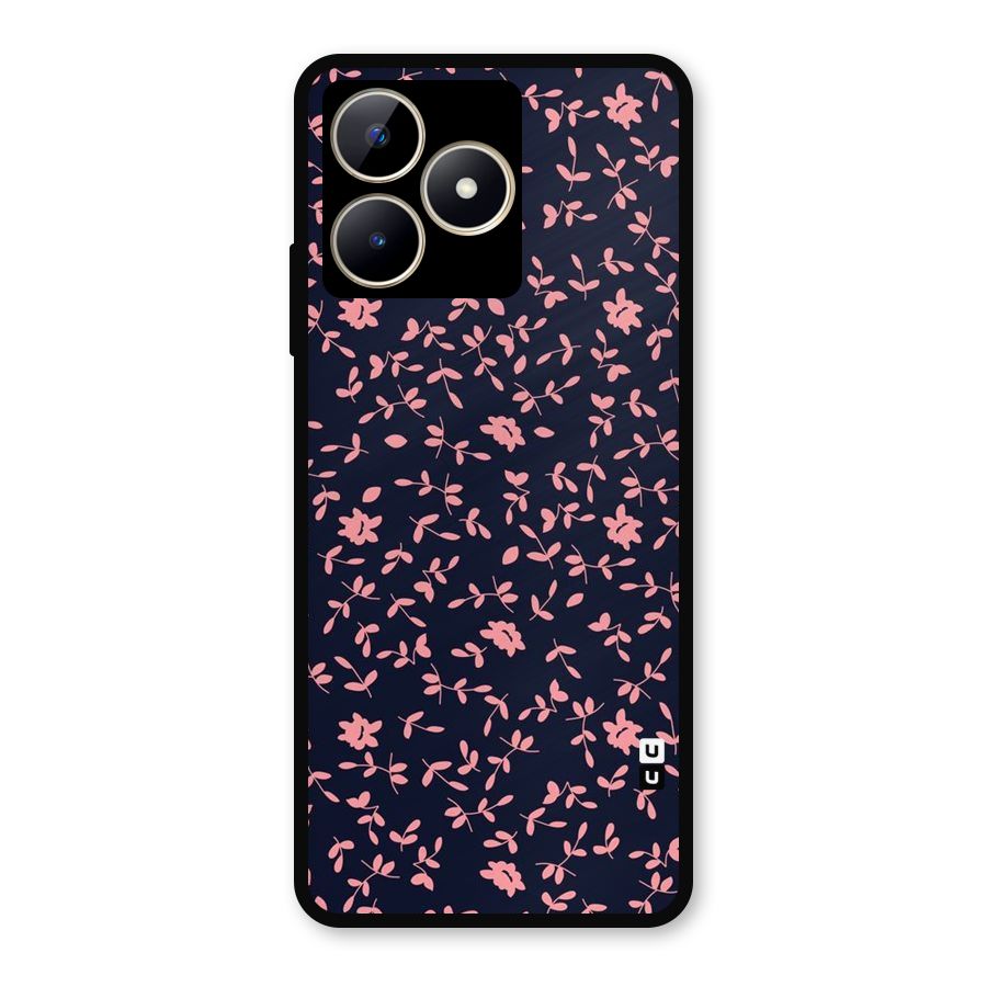 Pink Plant Design Metal Back Case for Realme Narzo N53