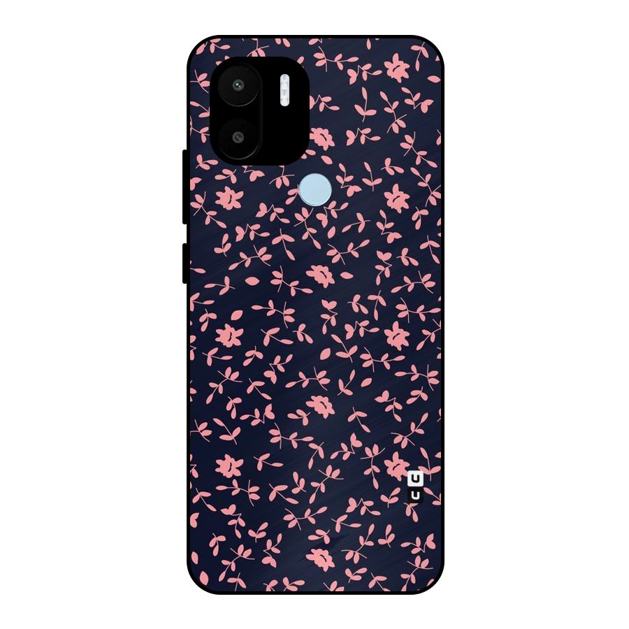 Pink Plant Design Metal Back Case for Redmi A2+