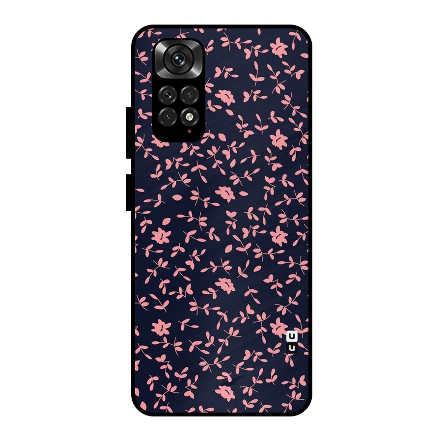 Pink Plant Design Metal Back Case for Redmi Note 11 Pro