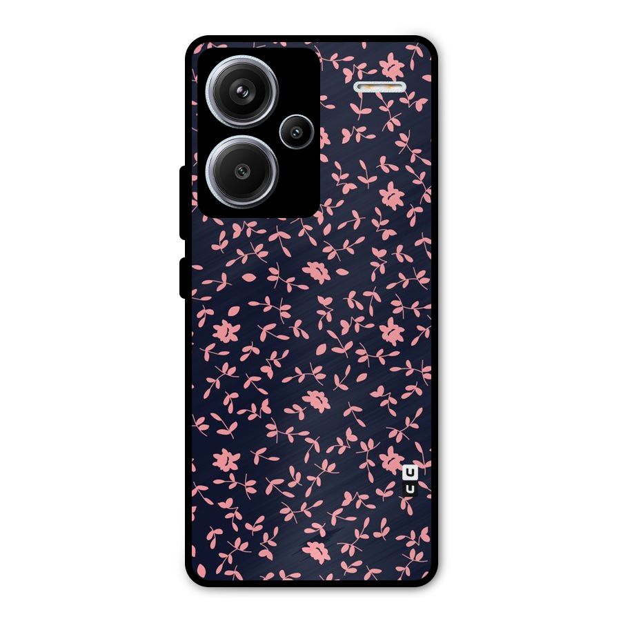 Pink Plant Design Metal Back Case for Redmi Note 13 Pro Plus