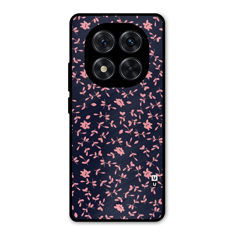 Pink Plant Design Metal Back Case for Redmi Note 14 Pro 5G