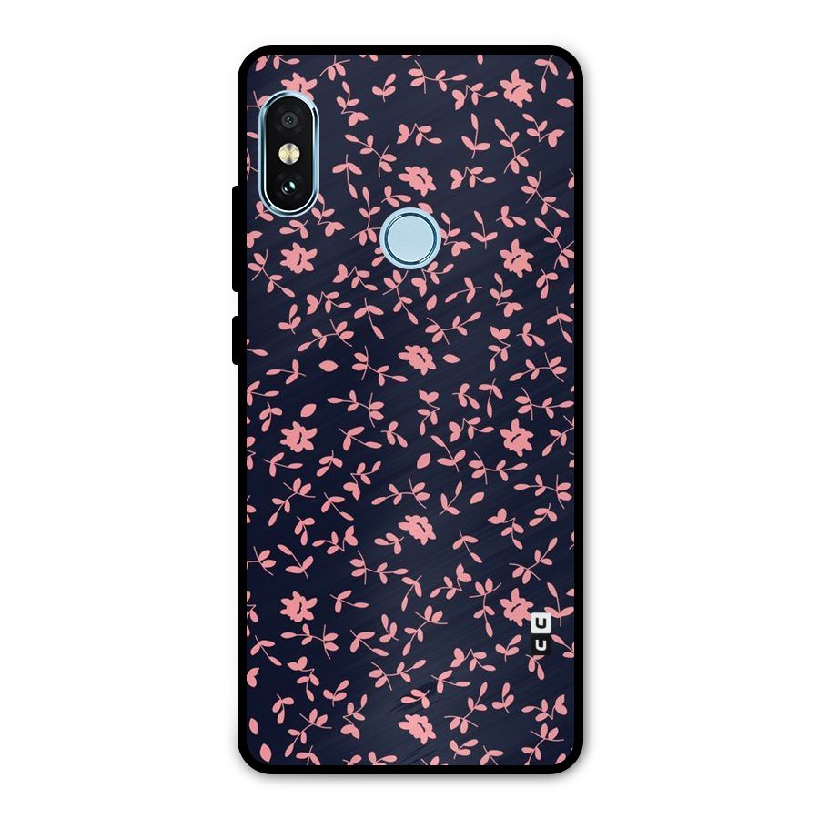 Pink Plant Design Metal Back Case for Redmi Note 5 Pro