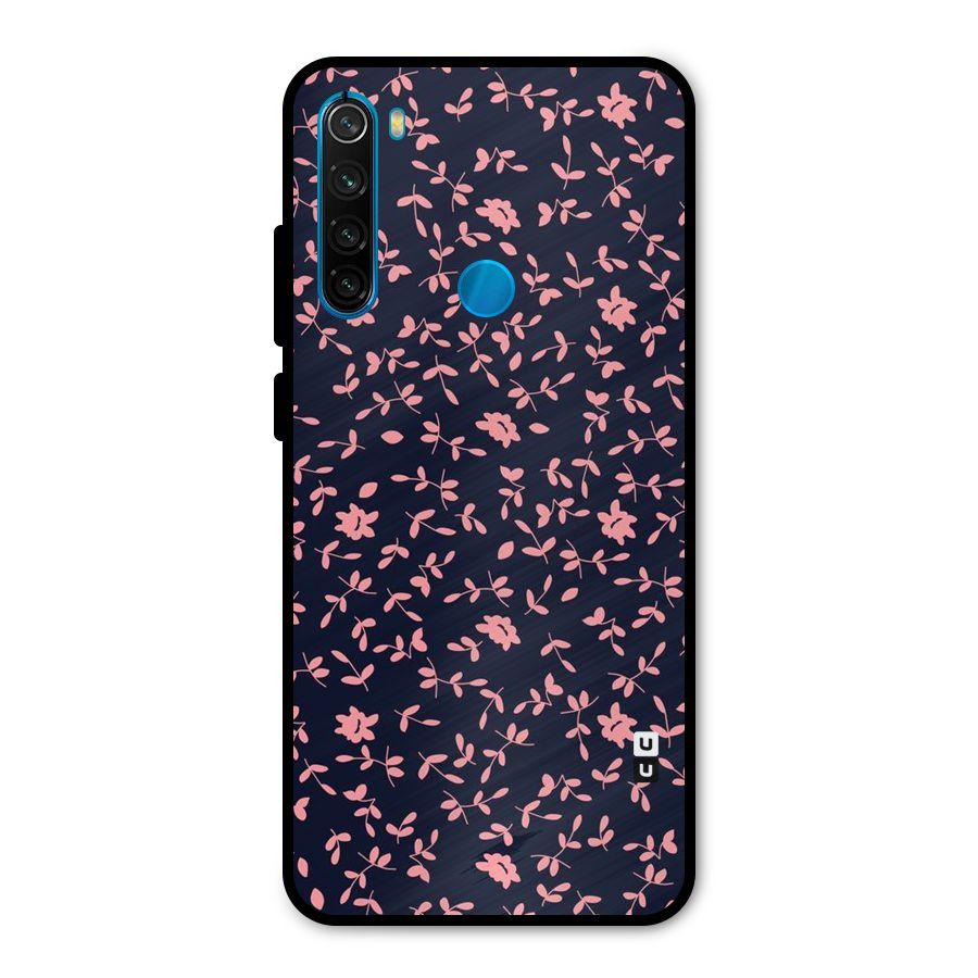 Pink Plant Design Metal Back Case for Redmi Note 8