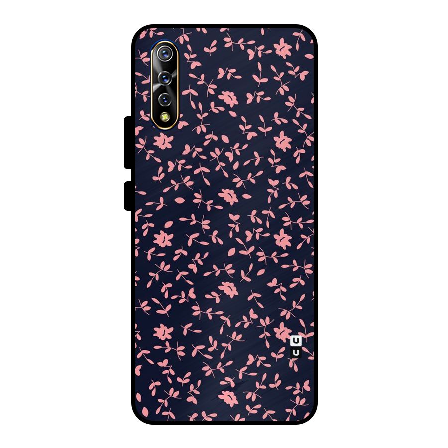 Pink Plant Design Metal Back Case for Vivo S1