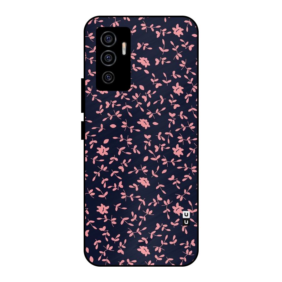 Pink Plant Design Metal Back Case for Vivo V23e