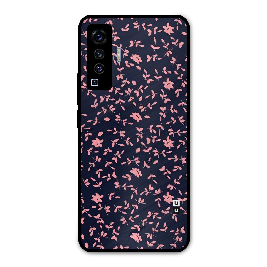 Pink Plant Design Metal Back Case for Vivo X50