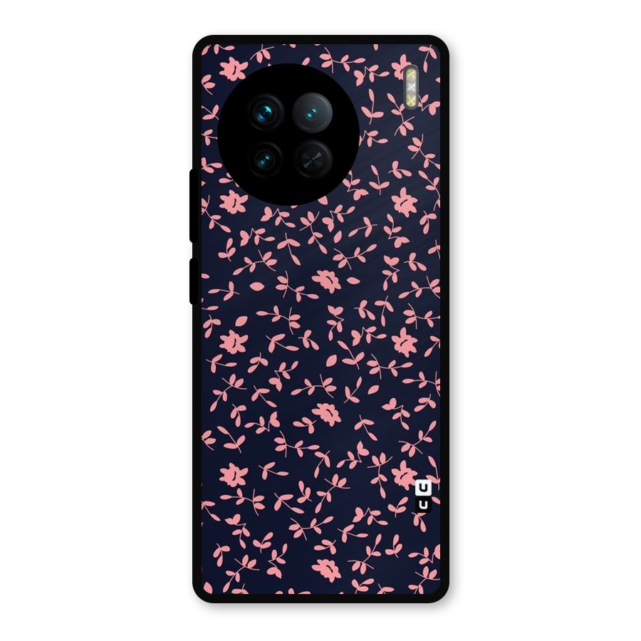 Pink Plant Design Metal Back Case for Vivo X90