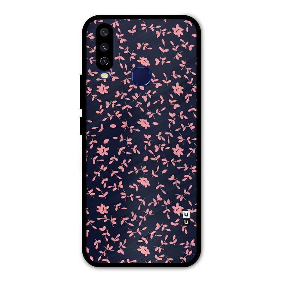 Pink Plant Design Metal Back Case for Vivo Y12